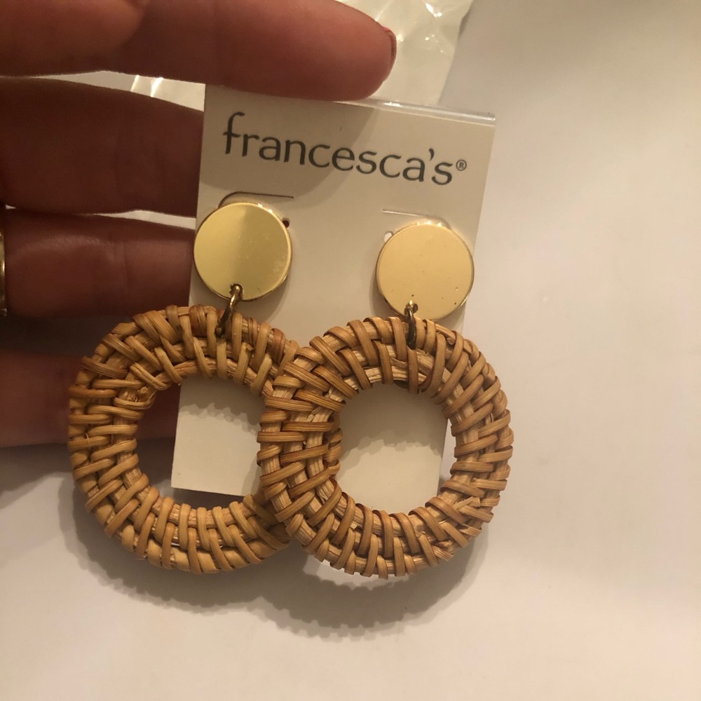 Bundle of rattan earrings